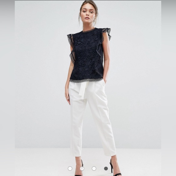 Ted Baker Zania Lace Tee size 0 like new - Picture 3 of 14